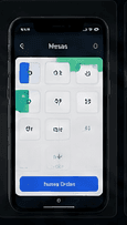 Mockup de gestión de mesas de FoodMaster Control